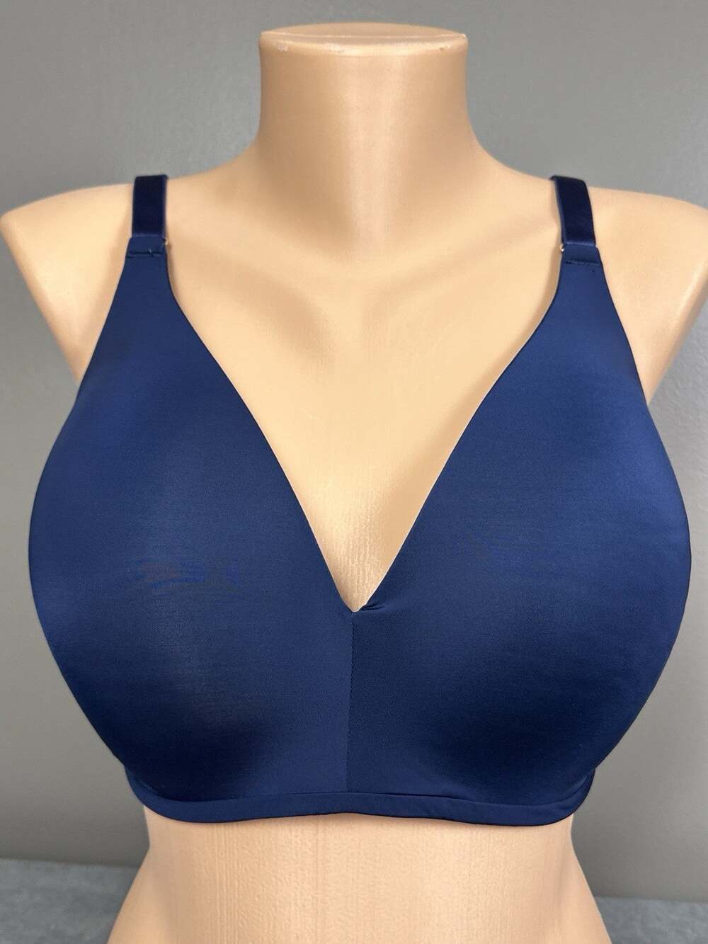 Soma Vanishing 360 Wireless Bra 36DDD Navy Blue Thin Padding Smoothing Sides